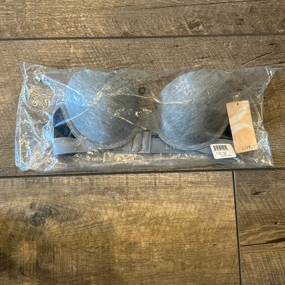 NWT LIVELY All Day T Shirt Bra Heather Gray Size 32B - Picture 5 of 6